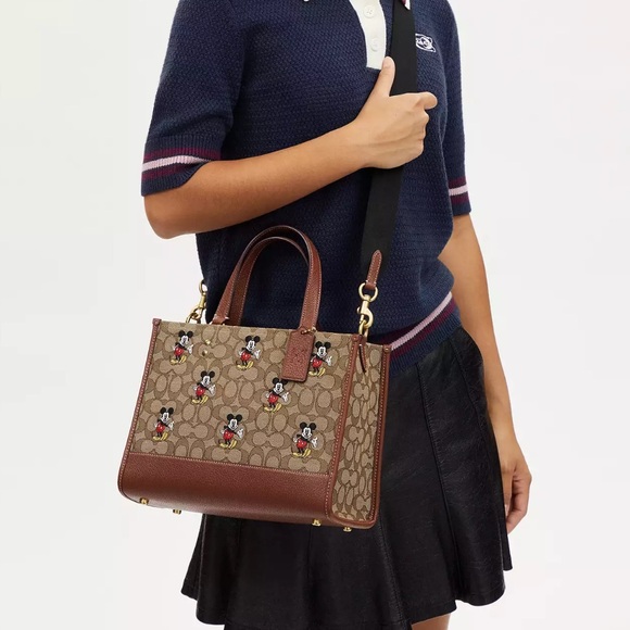 Disney Coach Dempsey Carryall Bag In Signature Jacquard With Mickey Mouse Print - Picture 5 of 6